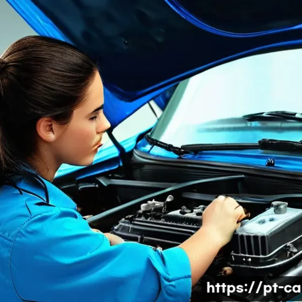 자동차정비 실기시험 연습용 차량 추천 - **Prompt 1: Mastering Classic Automotive Basics**
    "A young, determined female mechanic-in-traini...